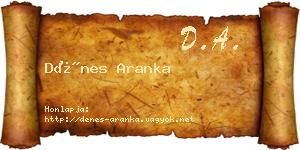 Dénes Aranka névjegykártya