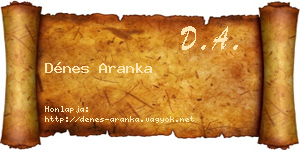 Dénes Aranka névjegykártya