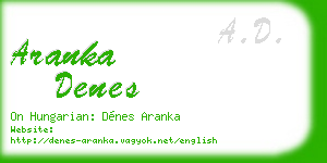 aranka denes business card